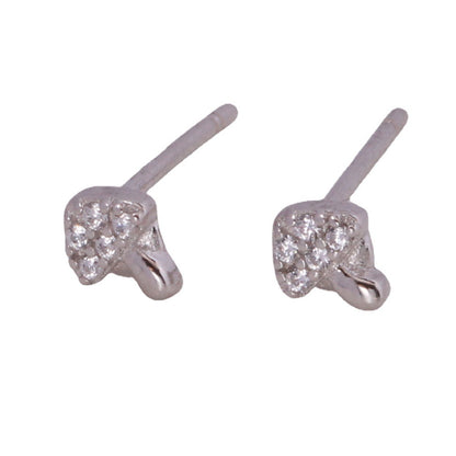 1 Pair Simple Style Flower Inlay Sterling Silver Zircon Ear Studs