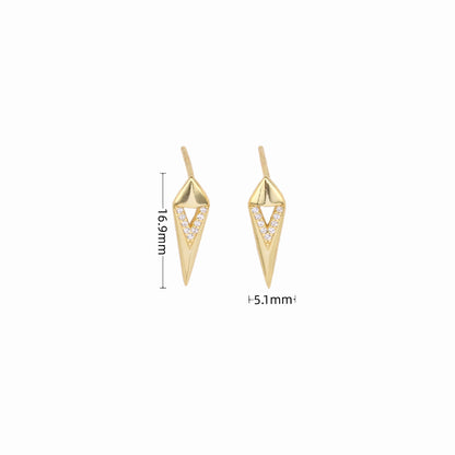 1 Pair Simple Style Streetwear Rhombus Inlay Sterling Silver Zircon Ear Studs