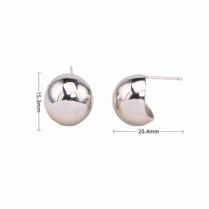 1 Pair Basic Modern Style Semicircle Plating Sterling Silver Ear Studs