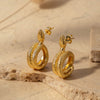 1 Pair Vintage Style Exaggerated Snakeskin Plating Copper 18k Gold Plated Ear Studs