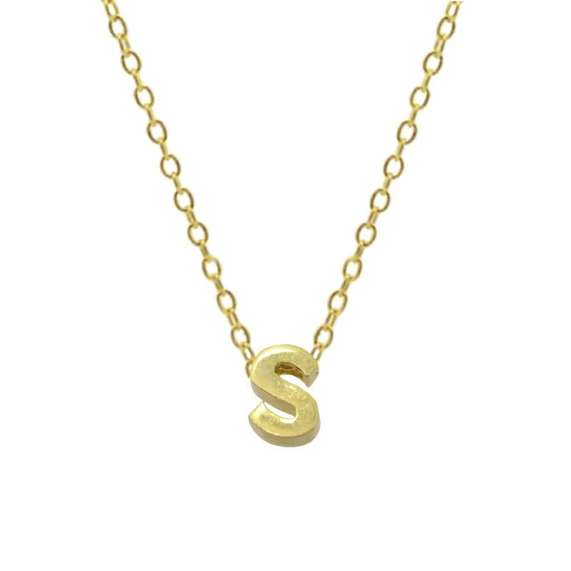 Elegant Letter Sterling Silver Pendant Necklace In Bulk