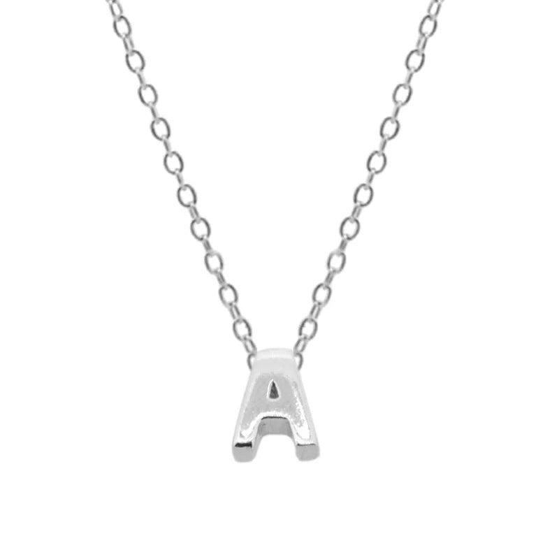 Elegant Letter Sterling Silver Pendant Necklace In Bulk