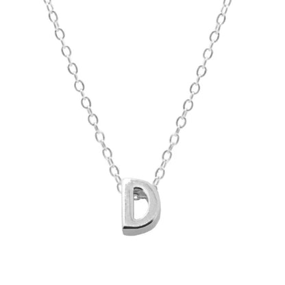 Elegant Letter Sterling Silver Pendant Necklace In Bulk