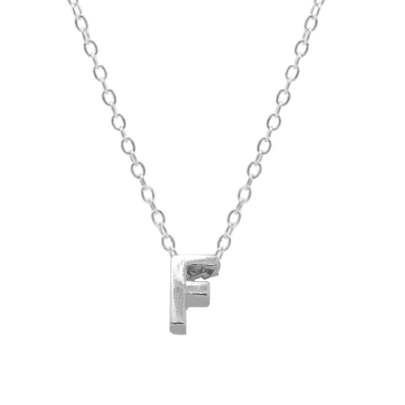 Elegant Letter Sterling Silver Pendant Necklace In Bulk