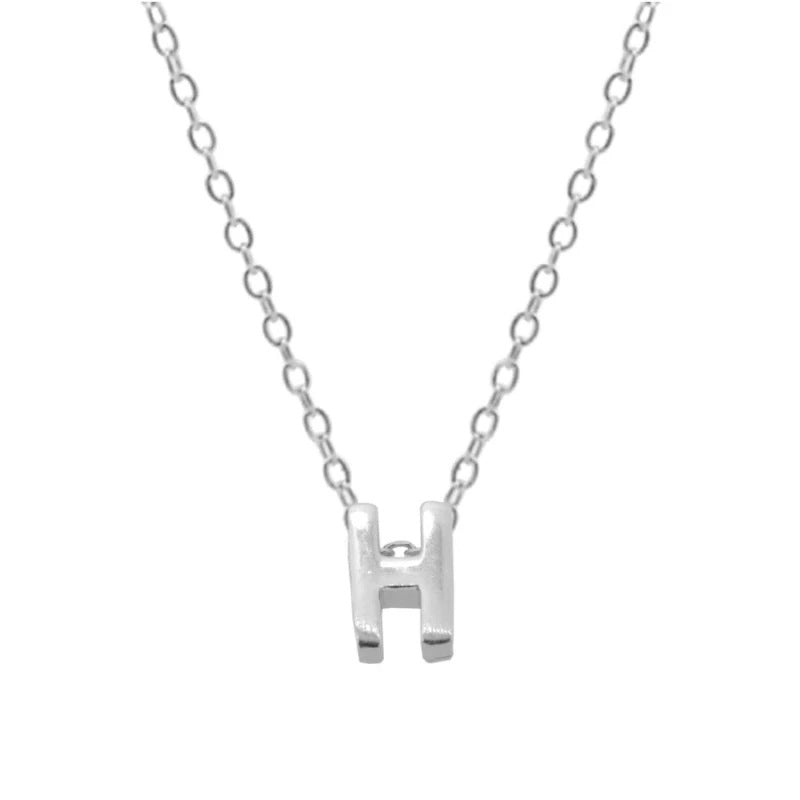 Elegant Letter Sterling Silver Pendant Necklace In Bulk