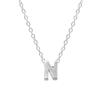 Elegant Letter Sterling Silver Pendant Necklace In Bulk