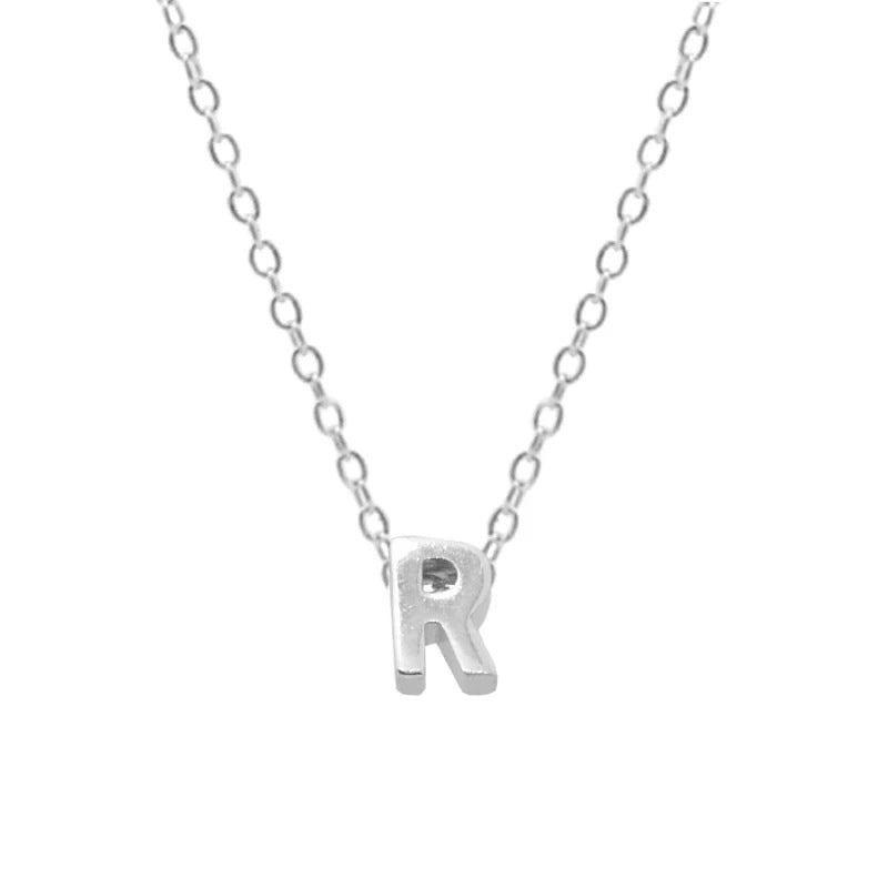 Elegant Letter Sterling Silver Pendant Necklace In Bulk