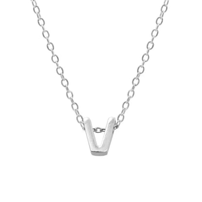 Elegant Letter Sterling Silver Pendant Necklace In Bulk