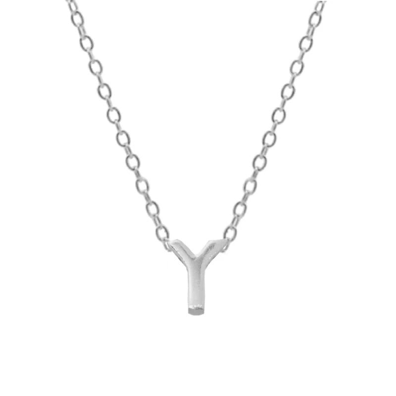 Elegant Letter Sterling Silver Pendant Necklace In Bulk