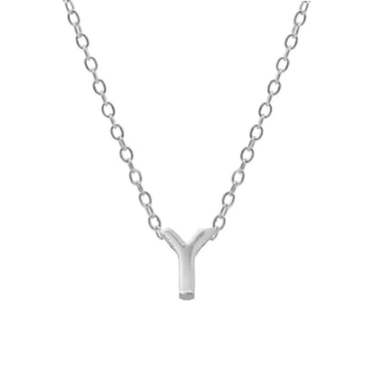 Elegant Letter Sterling Silver Pendant Necklace In Bulk