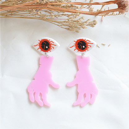 Wholesale Jewelry Retro Cartoon Arylic Stoving Varnish Drop Earrings