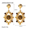 Basic Retro Devil's Eye Stainless Steel Plating Inlay Artificial Gemstones 18k Gold Plated Rings Earrings