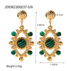 Basic Retro Devil's Eye Stainless Steel Plating Inlay Artificial Gemstones 18k Gold Plated Rings Earrings