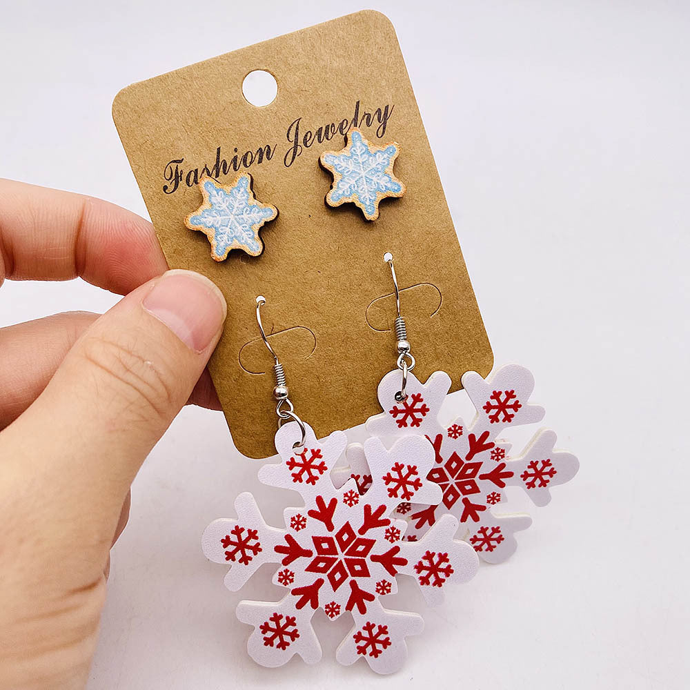 1 Set Cartoon Style Cartoon Character Leaf Pu Leather Drop Earrings Ear Studs