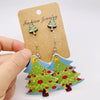 1 Set Cartoon Style Cartoon Character Leaf Pu Leather Drop Earrings Ear Studs