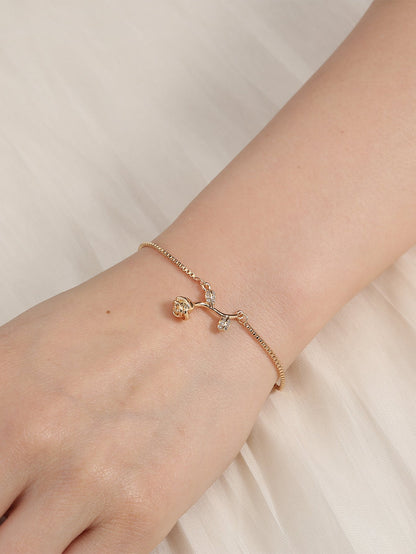 Simple Style Tree Copper Bracelets Pearl Zircon Copper Bracelets