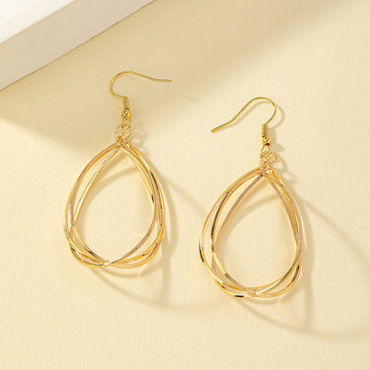 Wholesale Jewelry Simple Style Solid Color Metal Gold Plated Plating Drop Earrings