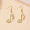 Wholesale Jewelry Simple Style Notes Alloy Zircon Inlay Drop Earrings