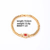 Lady Shiny Oval Stainless Steel Plating Inlay Zircon Gold Plated Bracelets