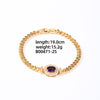 Lady Shiny Oval Stainless Steel Plating Inlay Zircon Gold Plated Bracelets