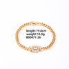 Lady Shiny Oval Stainless Steel Plating Inlay Zircon Gold Plated Bracelets