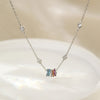 Simple Style Geometric Sterling Silver Artificial Gemstones Necklace In Bulk