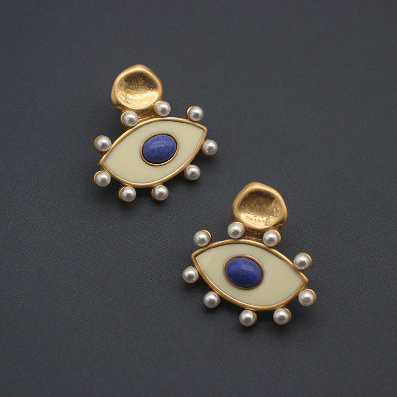 Wholesale Jewelry Retro Eye Alloy Plating Drop Earrings