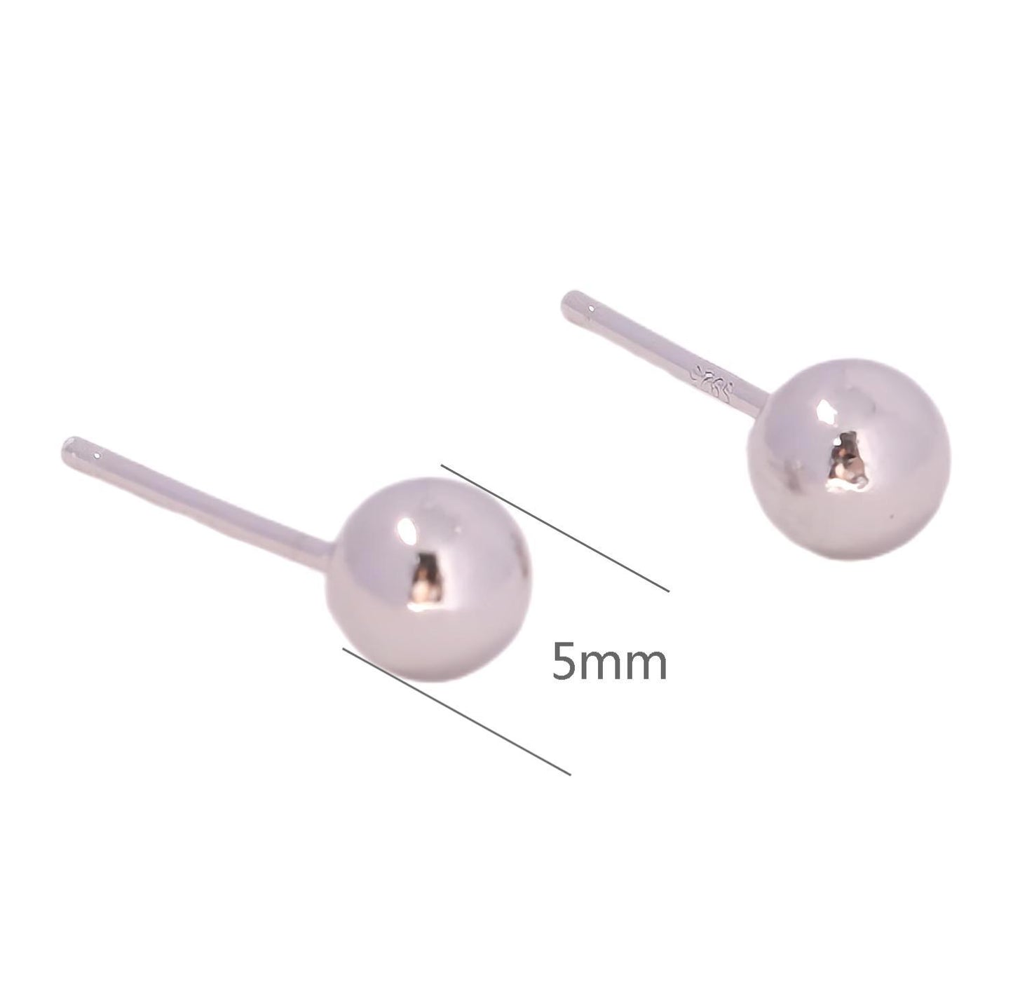 1 Pair Simple Style Solid Color Plating Sterling Silver Ear Studs