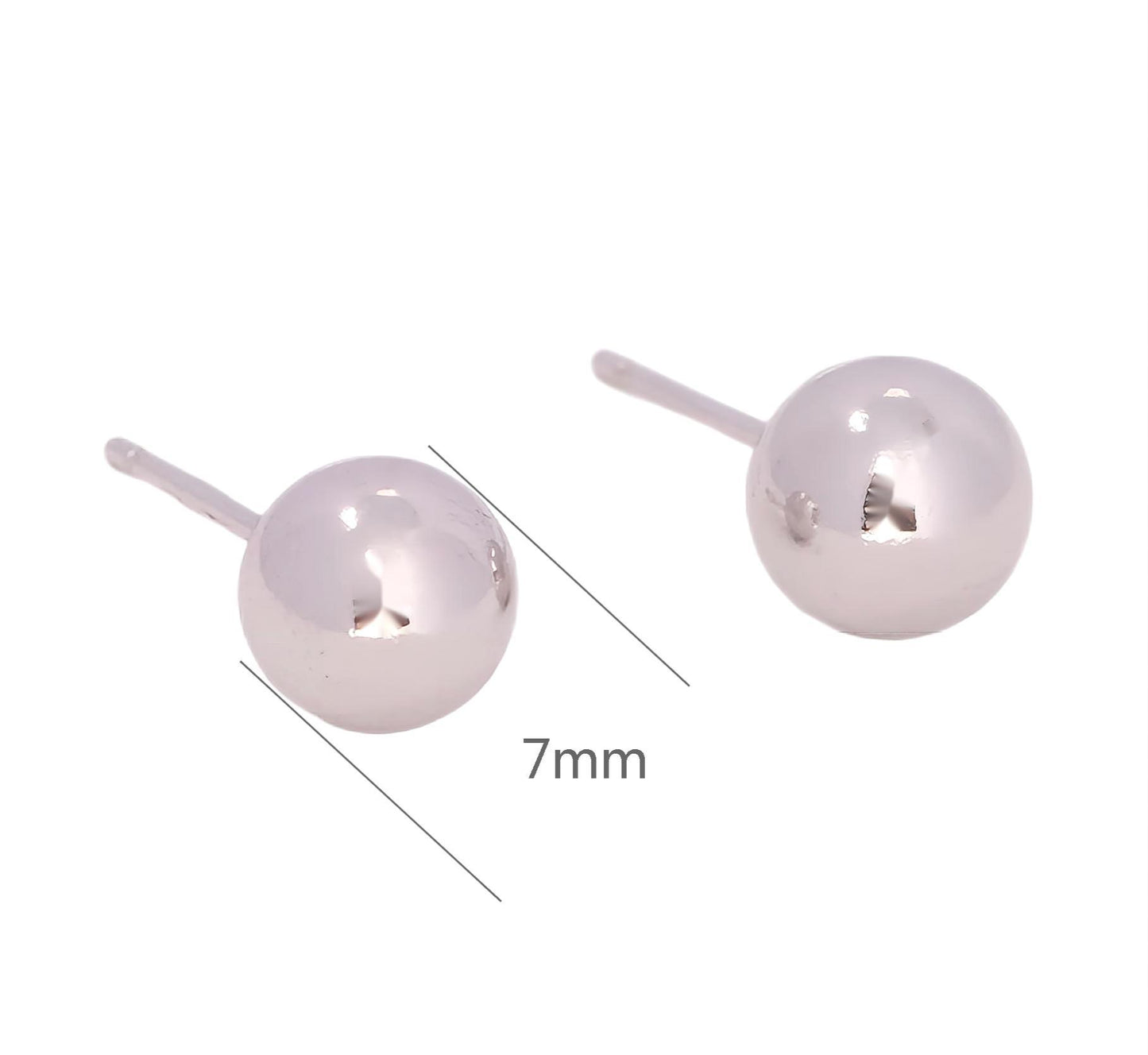 1 Pair Simple Style Solid Color Plating Sterling Silver Ear Studs