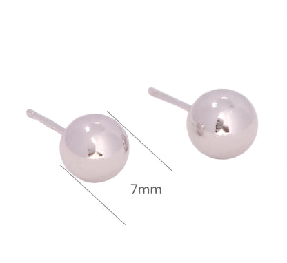 1 Pair Simple Style Solid Color Plating Sterling Silver Ear Studs