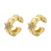 1 Pair Ig Style Vintage Style Modern Style U Shape Pentagram Plating Inlay Copper Zircon 18k Gold Plated Earrings