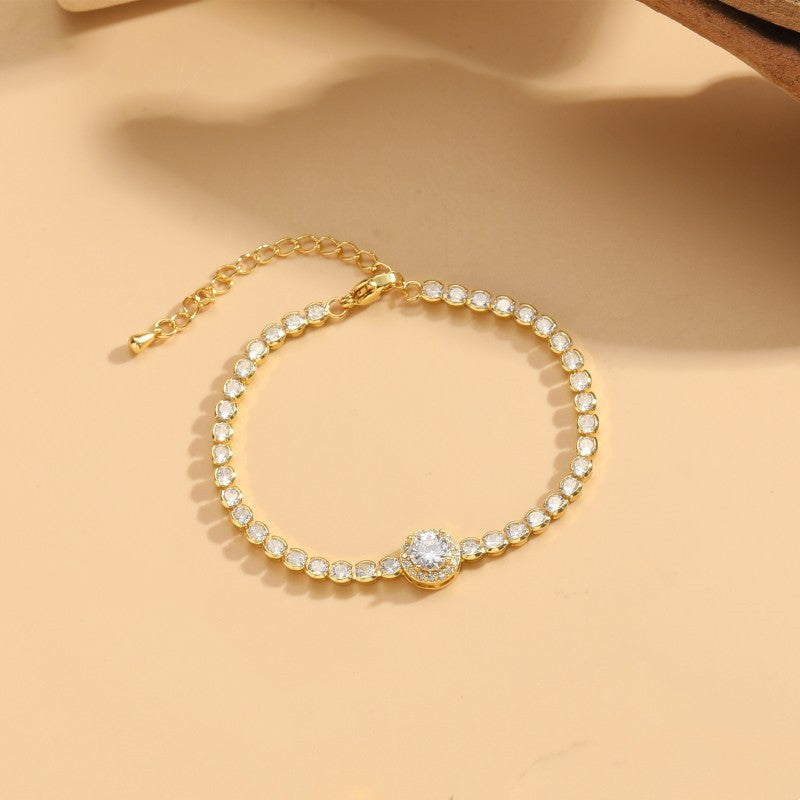 Elegant Luxurious Classic Style Round Devil's Eye Copper Enamel Plating Inlay Zircon 14k Gold Plated Bracelets