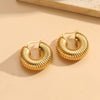 1 Pair Elegant Classic Style Round Asymmetrical Plating Titanium Steel 14k Gold Plated Earrings