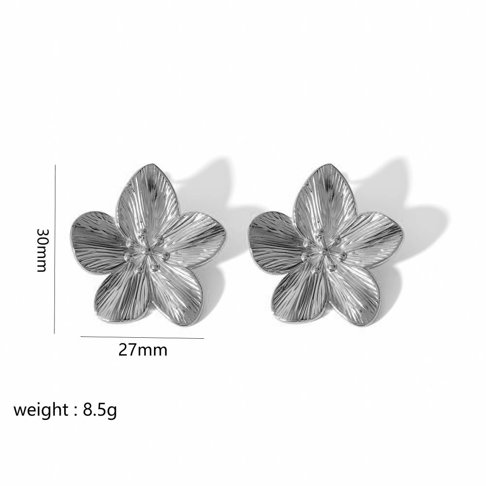 1 Pair Modern Style Flower Butterfly Ginkgo Leaf Polishing Plating Stainless Steel 18k Gold Plated Ear Studs