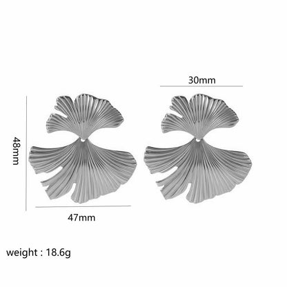 1 Pair Modern Style Flower Butterfly Ginkgo Leaf Polishing Plating Stainless Steel 18k Gold Plated Ear Studs