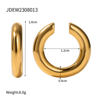 1 Pair Ig Style Simple Style C Shape Plating Stainless Steel 18k Gold Plated Ear Cuffs