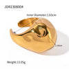 Ig Style Solid Color Stainless Steel Plating 18k Gold Plated Open Rings