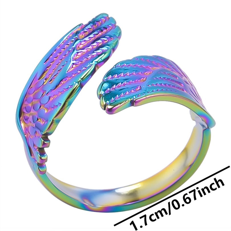 Casual Modern Style Wings 304 Stainless Steel Plating 18K Gold Plated Unisex Open Rings