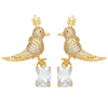 1 Pair Simple Style Bird Plating Inlay Copper Zircon 18k Gold Plated Drop Earrings