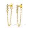 1 Pair Elegant Lady Geometric Plating Inlay Sterling Silver Zircon 18k Gold Plated White Gold Plated Drop Earrings