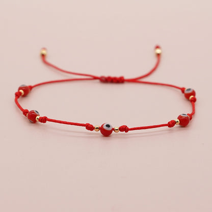 Simple Style Devil's Eye Glass Glass Braid Women's Bracelets