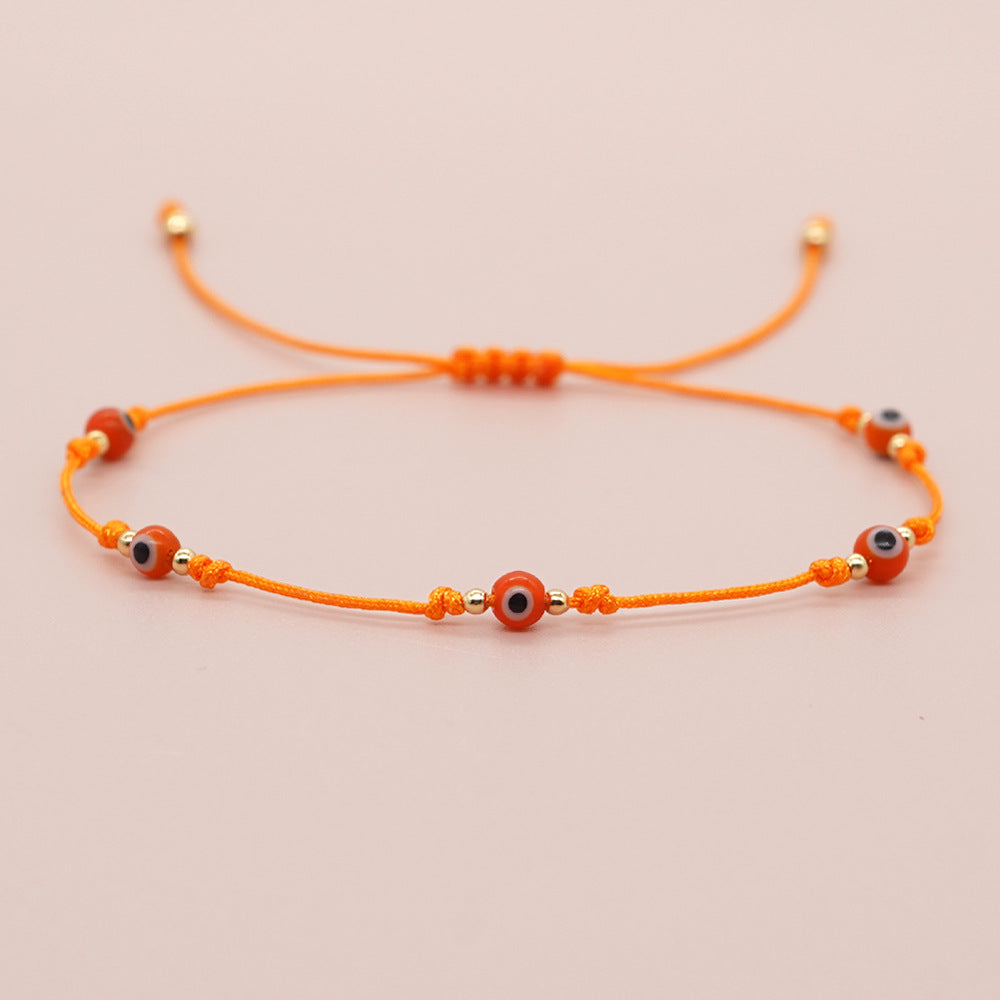 Simple Style Devil's Eye Glass Glass Braid Women's Bracelets