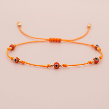 Simple Style Devil's Eye Glass Glass Braid Women's Bracelets