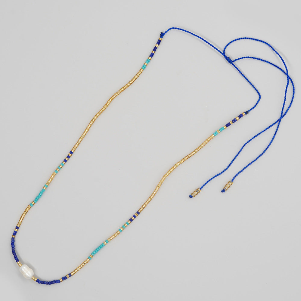 Simple Style Round Pearl Seed Bead Beaded Chain Women's Necklace