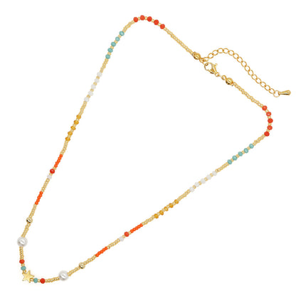 Ethnic Style Geometric Glass Glass Women's Necklace