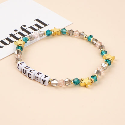 Bohemian Letter Artificial Crystal Wholesale Bracelets