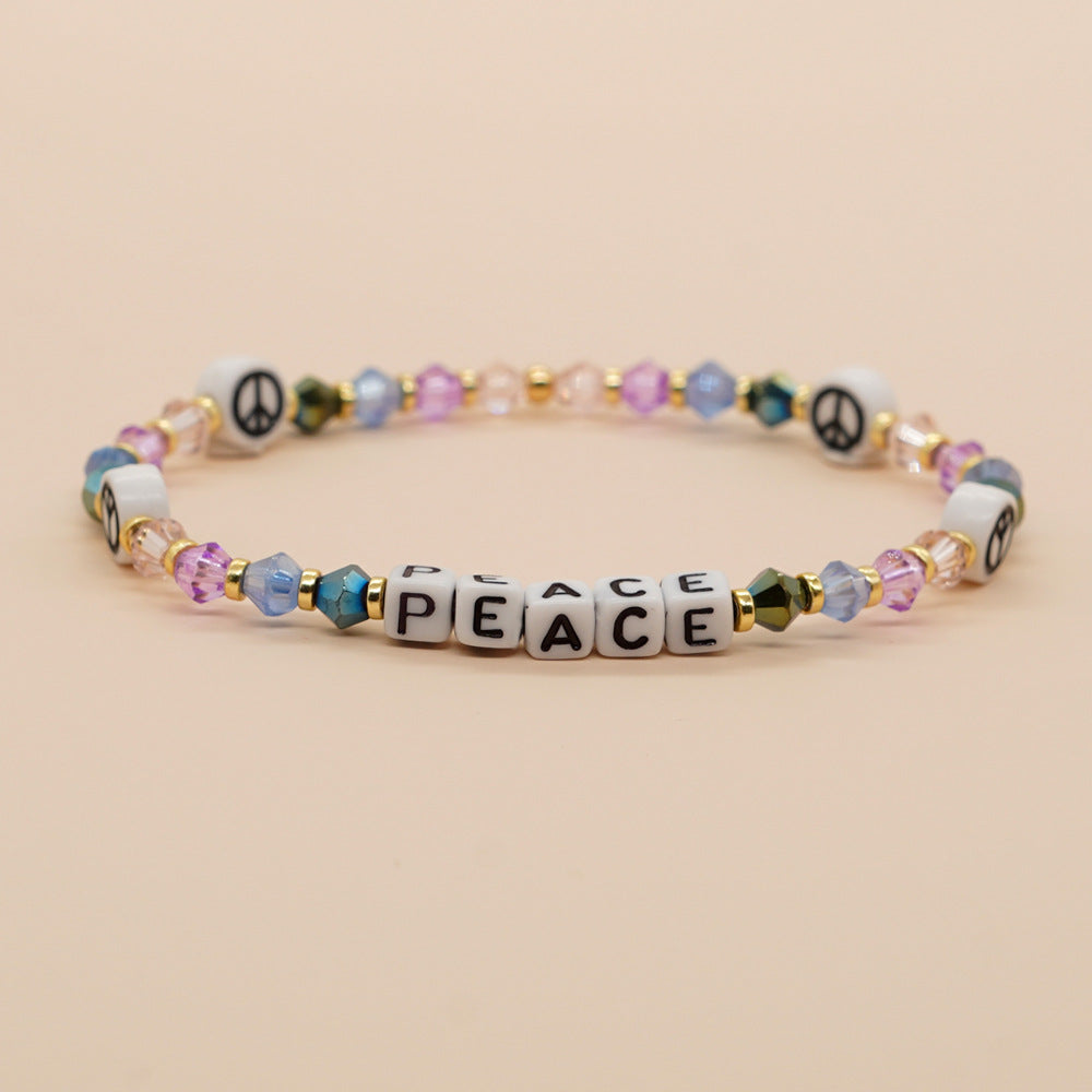 Bohemian Letter Artificial Crystal Wholesale Bracelets