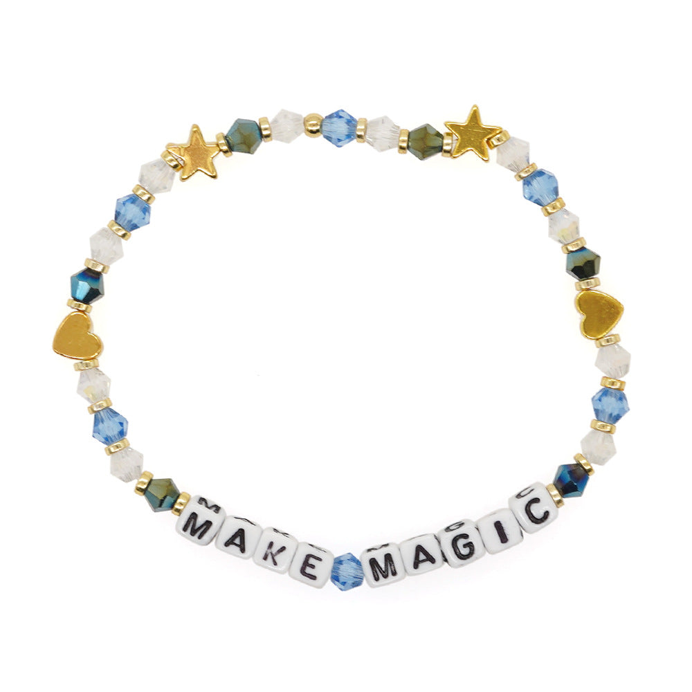 Bohemian Letter Artificial Crystal Wholesale Bracelets