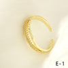 Elegant Simple Style Commute Geometric Heart Shape Copper Plating Inlay Zircon 18k Gold Plated Open Rings