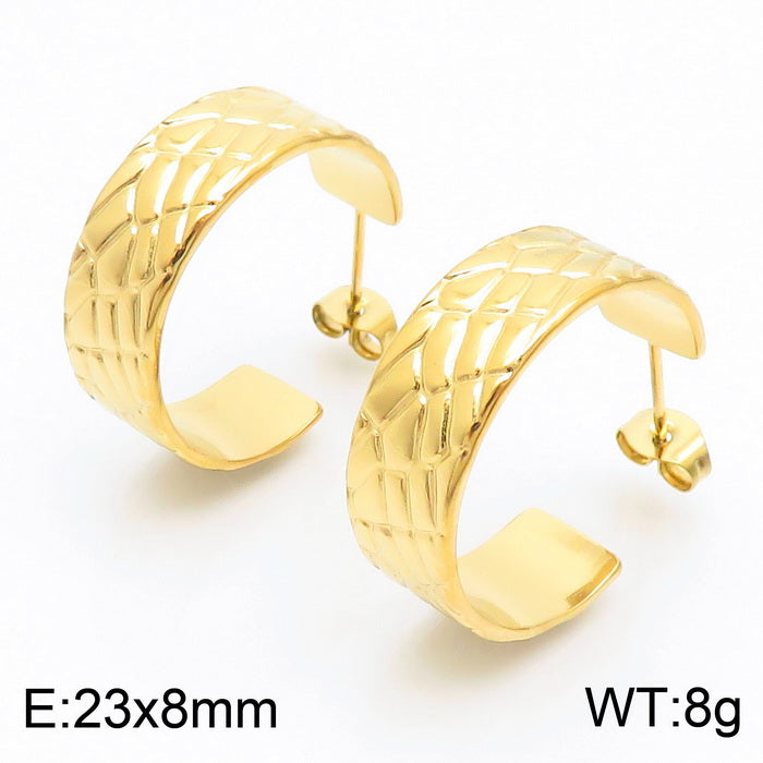 1 Pair Simple Style Solid Color Plating Titanium Steel 18k Gold Plated Ear Studs